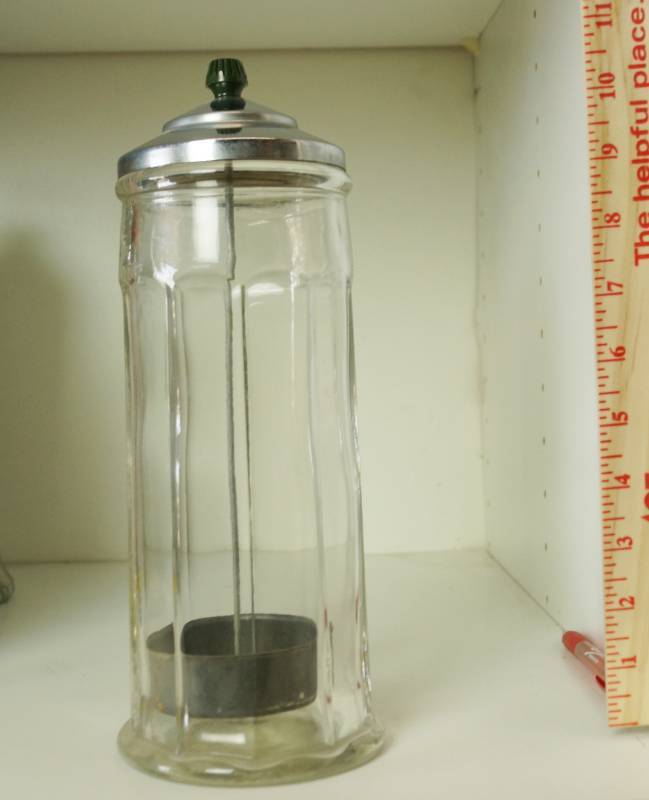 lot 1126 image: Glass Straw Holder with Lid