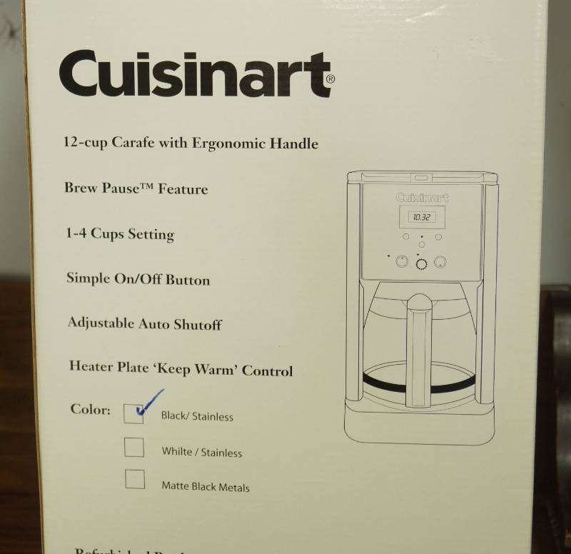 lot 1143 image: Cuisinart 12-Cup Coffee Maker NEW in Box