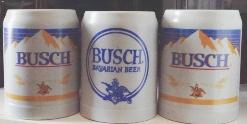 lot 1519 image: Lot of 3 Busch Beer Mugs