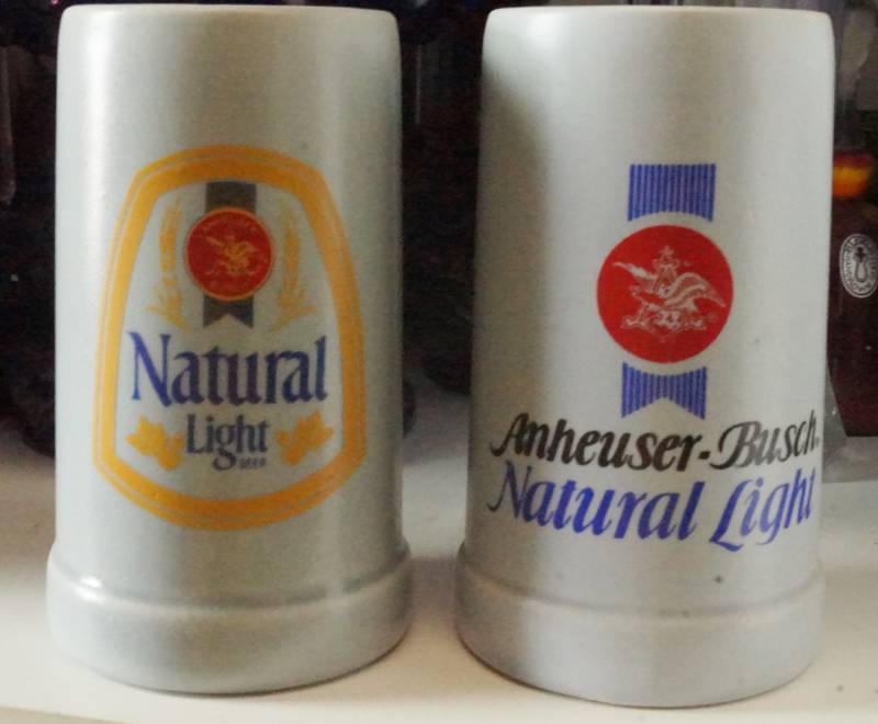 lot 1522 image: Lot of 2 Natural Light Beer Mugs