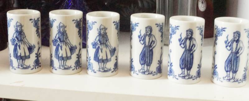 lot 1530 image: Lot of 6 German Girl and Boy Shot Glasses