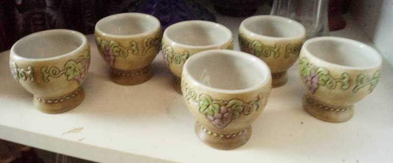 lot 1534 image: Lot of 6 Hand Painted Shot Glasses