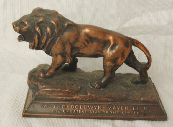 lot 1093 image: Metro-Goldwyn-Mayer Lion Figurine - Very Cool - Copper Colored - HEAVY
