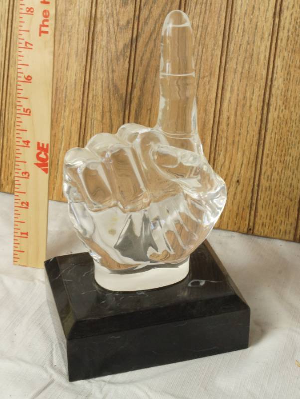 lot 1107 image: Glass Hand Figurine