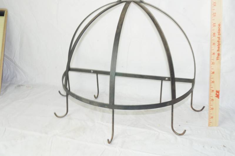 lot 1303 image: Iron Wall Hanging Pot Rack or Plant Hanger