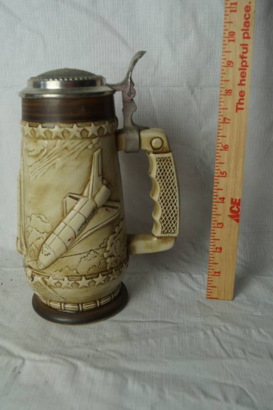 lot 1707 image: USA Handcrafted Commemorative Stein -Nasa Shuttle