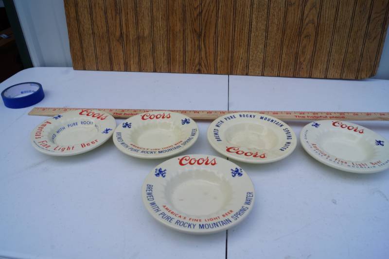 lot 1730 image: Lot of 5 Coors Beer Ashtrays