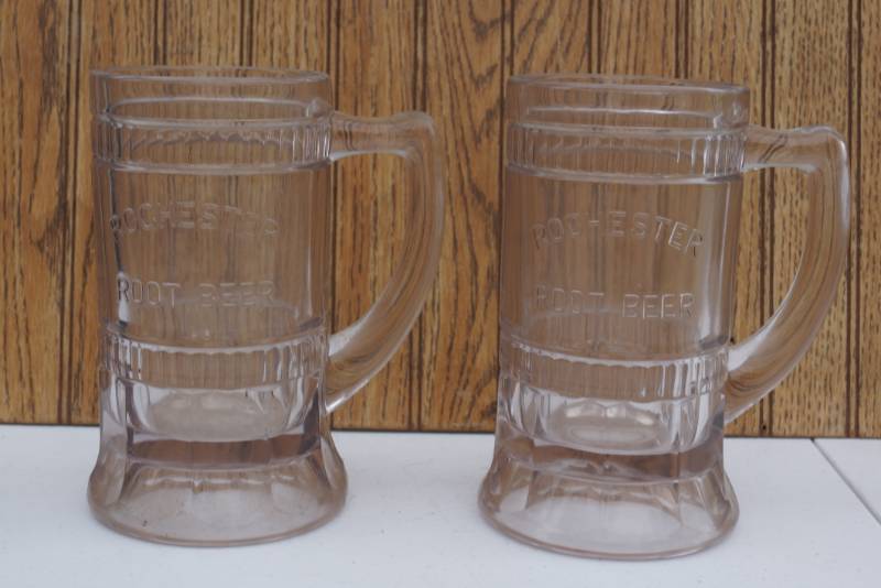 lot 1743 image: Lot of 2 Vintage Rochester Root Beer Mugs