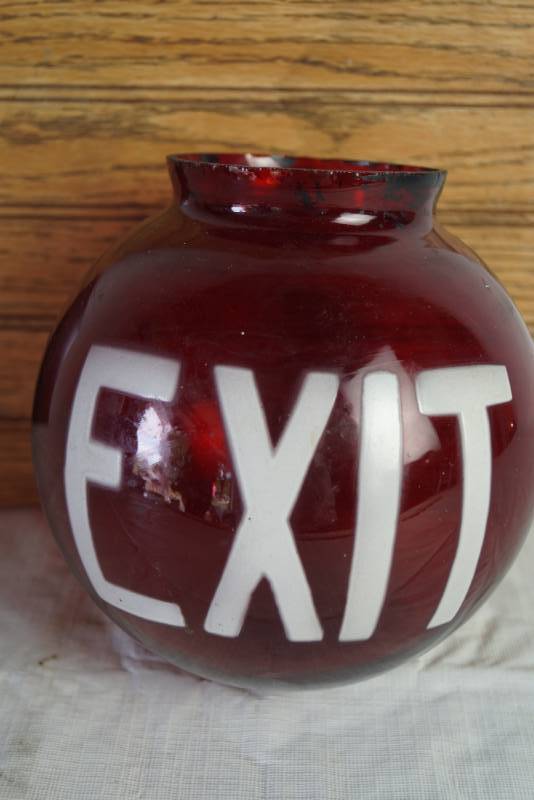 lot 1754 image: Vintage Exit Light Cover - Rare Find