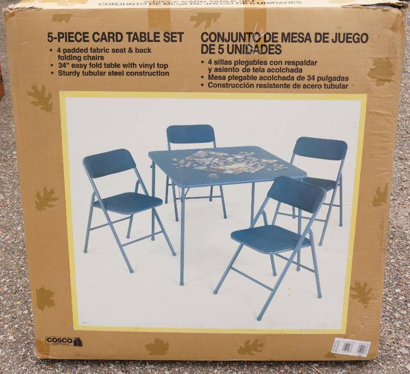 lot 5971 image: NEW 5-Piece Card Table with Chairs
