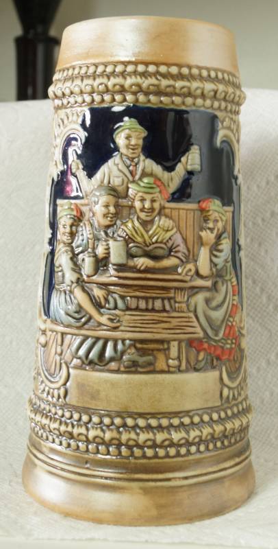 lot 5977 image: Ornate Ceramarte Beer Stein - German Party