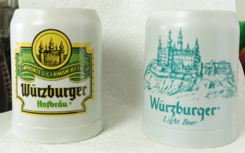 lot 5995 image: Lot of 2 WURZBURGER HOFBRAU German Beer Mugs  Steins - Ceramarte