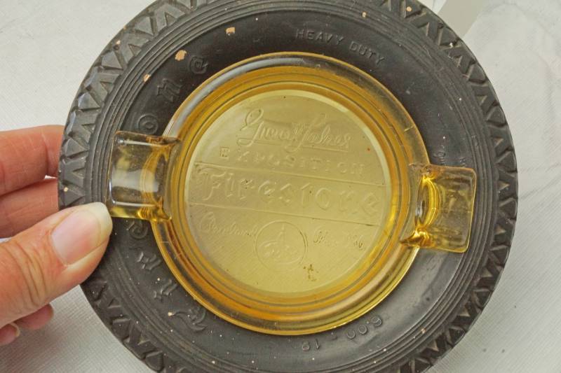 lot 1334 image: FIRESTONE TIRES - Promotional Ashtray - Great Lakes Exposition Vintage Memorabilia Highly Collectible