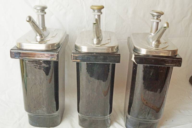 lot 1340 image: Vintage Ceramic Soda Fountains Wells with pumps These are SWEET