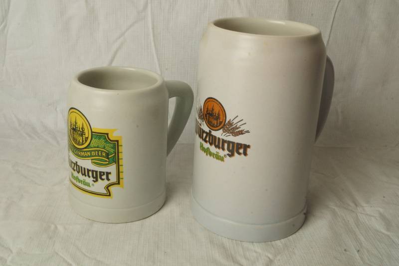 lot 1351 image: Lot of 2 Stein Beer Cups - Wurzburger Hofbrau - by Ceramarte