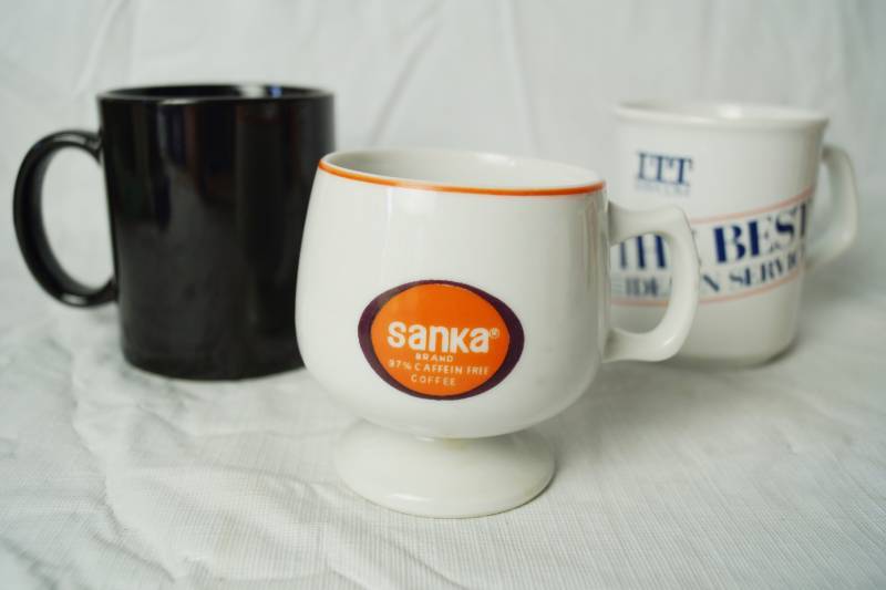 lot 1382 image: Lot of 3 Coffee Mugs - 1 Vintage Sanka
