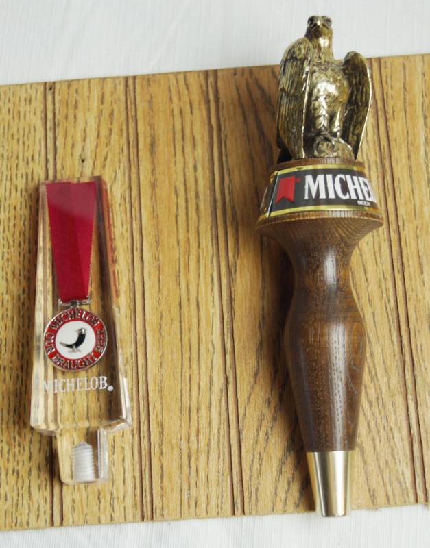 lot 1654 image: Lot of 2 MICHELOB Eagle Vintage Beer Keg Tap Handles - NICE