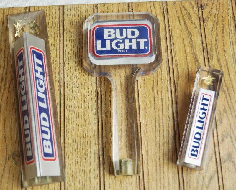 lot 1659 image: Lot of 3 BUD LIGHT Beer Keg Tap Handles - VERY NICE