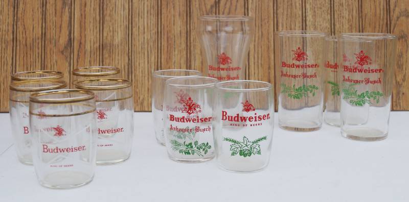 lot 1686 image: Lot of Budweiser Holiday Beer Glasses - WOW