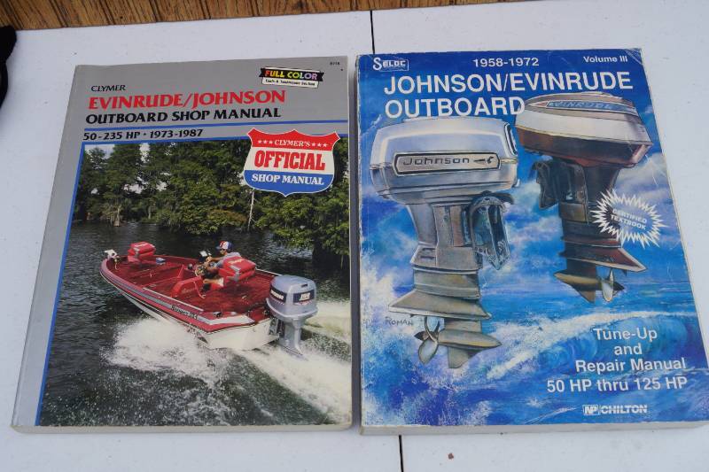 lot 1717 image: Lot of 2 Outboard Boat Motor Shop Manuals