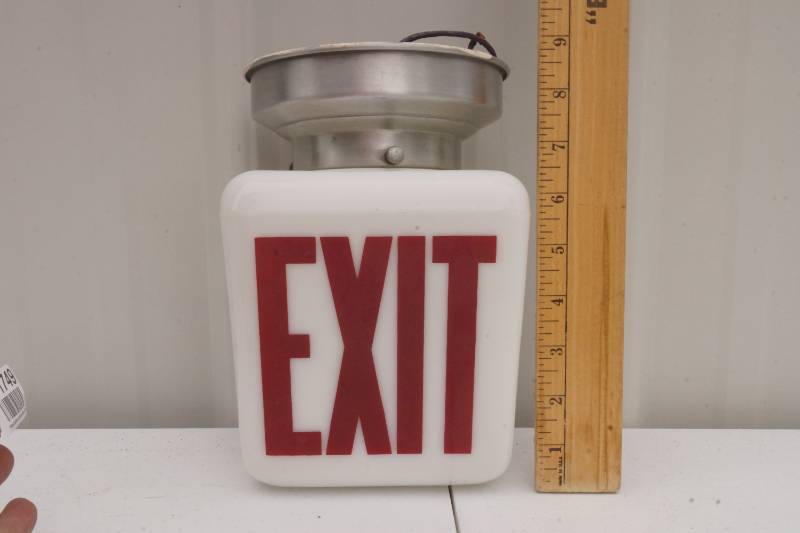 lot 1749 image: Nice EXIT Light Globe with Fixture