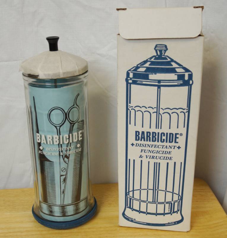 lot 1807 image: Barbicide Disinfectant Jar NEW in ORIGINAL BOX
