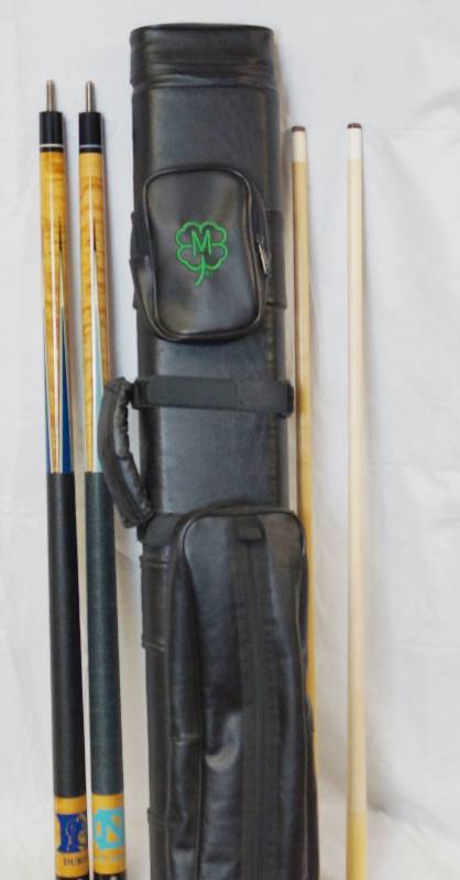 lot 1820 image: Lot of 2 McDermott Pool Sticks wcase COLLEGE - DUKE & TAR HEELS - Nice