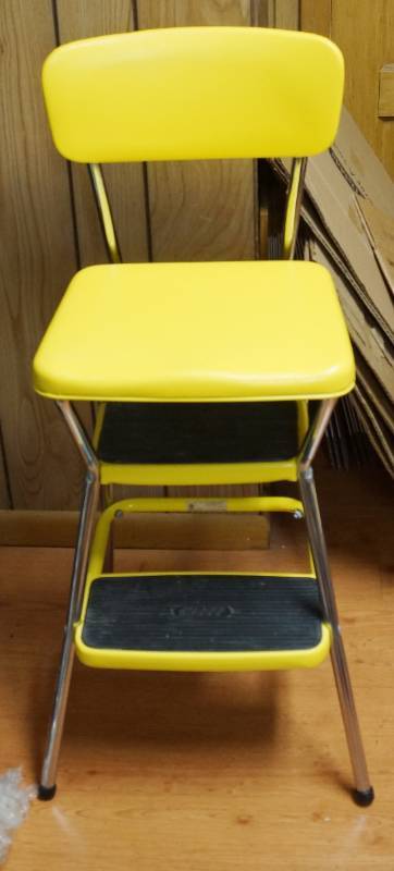 lot 1825 image: VIntage Style Kitchen Cosco Chair and Step Stool - Handy Item