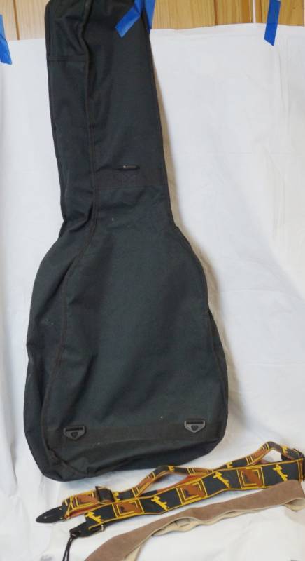 lot 1827 image: Guitar Carry Case and 3 Guitar Straps