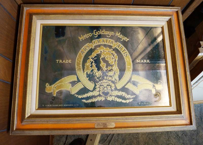 lot 1923 image: 50th Anniversary Commemorative Metro-Goldwyn-Mayer Lion Mirror Art Rare Find 1974 Wilson Giftware - Numbered 0578-3500