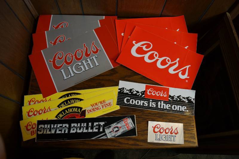 lot 1924 image: Lot of Coors and Coors Light Stickers - These are BIG See measurements