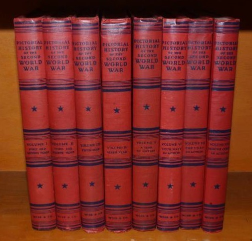 lot 1944 image: Lot of Vintage Books Pictorial History of the Second World War Rare Photos in here - Nice books