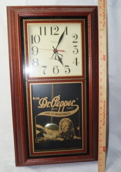 lot 1948 image: Vintage Unique Very Rare Dr. Pepper Wall Clock - VERY UNIQUE