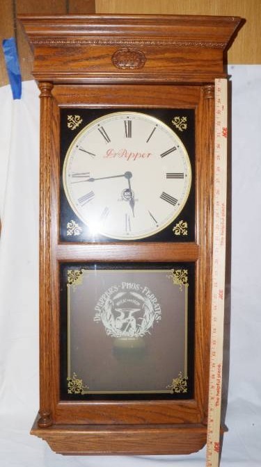 lot 1949 image: Vintage Unique Very Rare Dr. Pepper Wall Clock - VERY UNIQUE