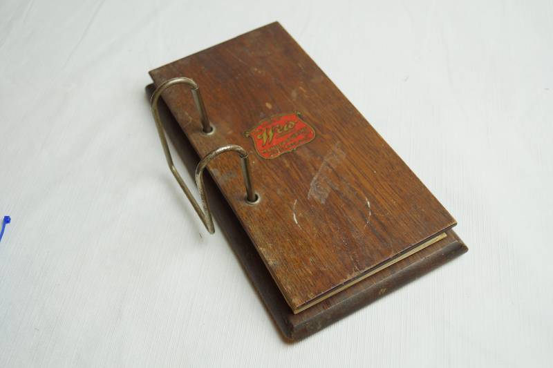 lot 1970 image: Vintage Unique Wooden Address and Phone Number Holder