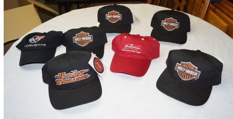 lot 1911 image: Lot of Misc. Ball Caps, Corvette, HARLEY DAVIDSON, Budweiser - Most are BRAND NEW