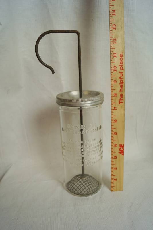 lot 2102 image: Vintage Mayonnaise Maker - Nice Recipe on the side