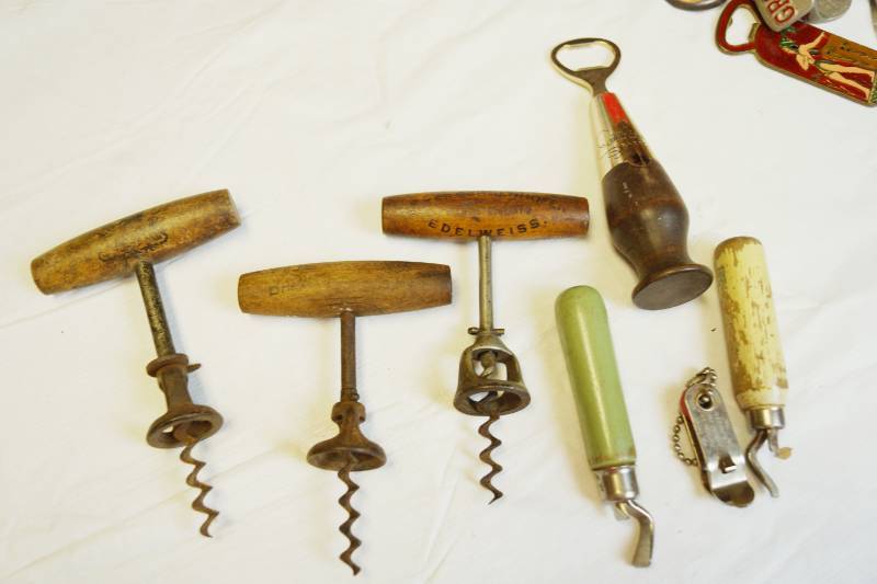lot 2143 image: Lot of Vintage Cork Screws and Bottle Openers - Very Cool
