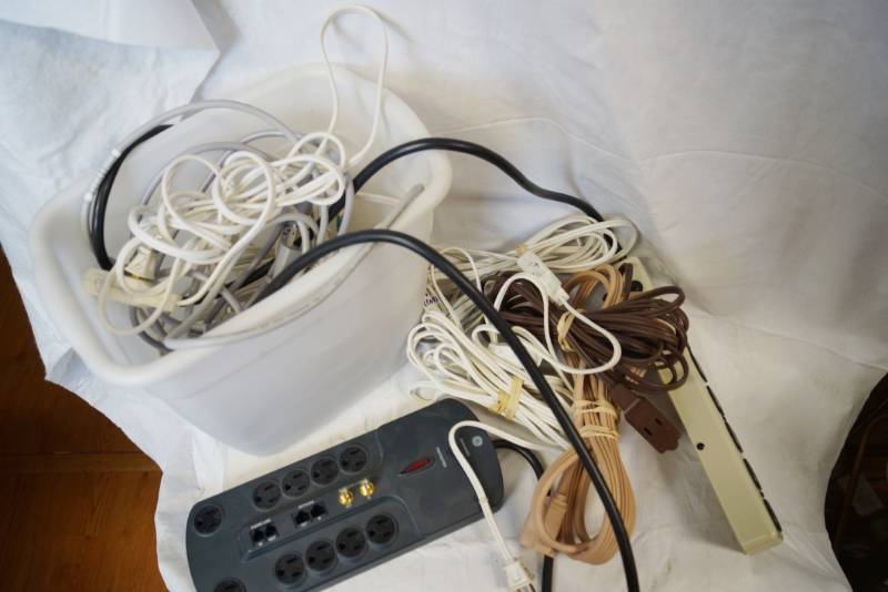 lot 1864 image: Lot of Misc. Cords - Power Cords, Extension Cords and More