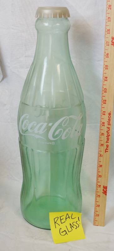 lot 1888 image: Real Glass Vintage Huge Coca-Cola Bottle Bank Great Find