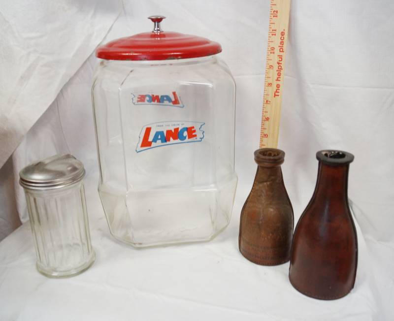 lot 1890 image: Lot of Misc. Items - Lance Glass Jar, Sugar Dispenser and More