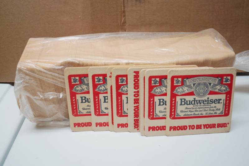 lot 2028 image: Large Lot of Budweiser Coasters - Nice NEW Highly Collectible