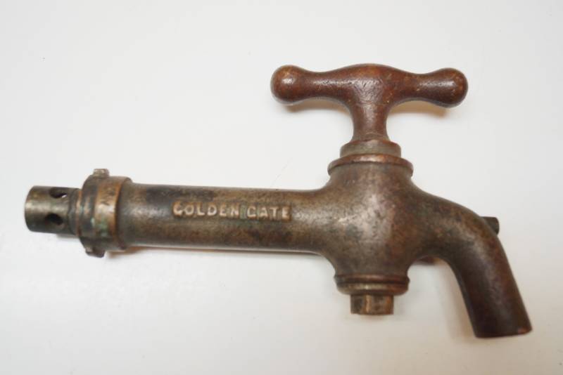 lot 2029 image: Antique Beer Barrel Spigot - Golden Gate - Really Cool Piece