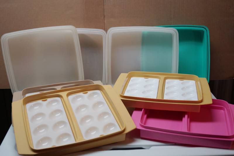 lot 2055 image: Lot of Tupperware Vintage Storage Containers - Groovy Baby