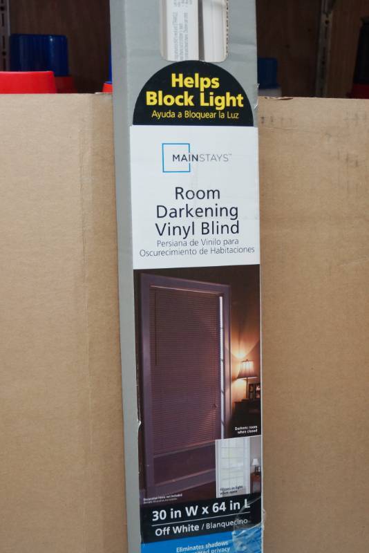 lot 2057 image: NEW Room Darkening Vinyl Blind 30x64
