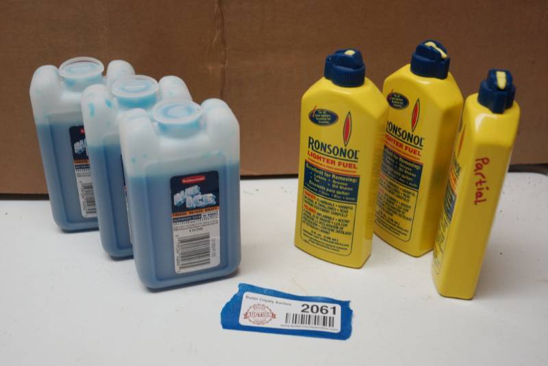 lot 2061 image: Lot of Rubbermaid Freeze Packs and Ronsonol Lighter Fluid