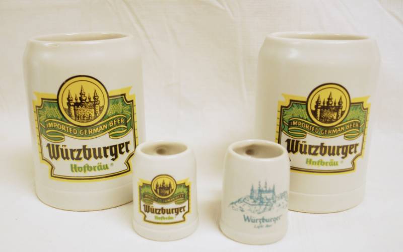 lot 2086 image: Lot of 4 Wurzburger German Beer Ceramarte Mugs