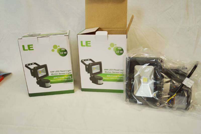 lot 2088 image: Lot of 2 10W LED Flood Motion Sensor Lights