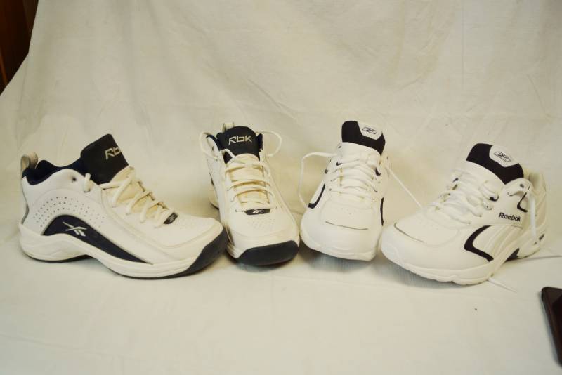 lot 2198 image: Lot of 2 Pairs Mens Tennis Shoes - ALL LIKE NEW REEBOK Basketball - Size 8.5 NICE