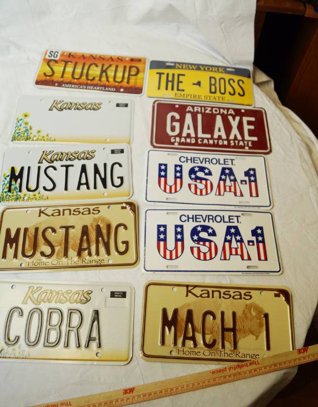 lot 2221 image: Lot of Misc. License Plates including on Kansas UNPRESSED PLATE WOW